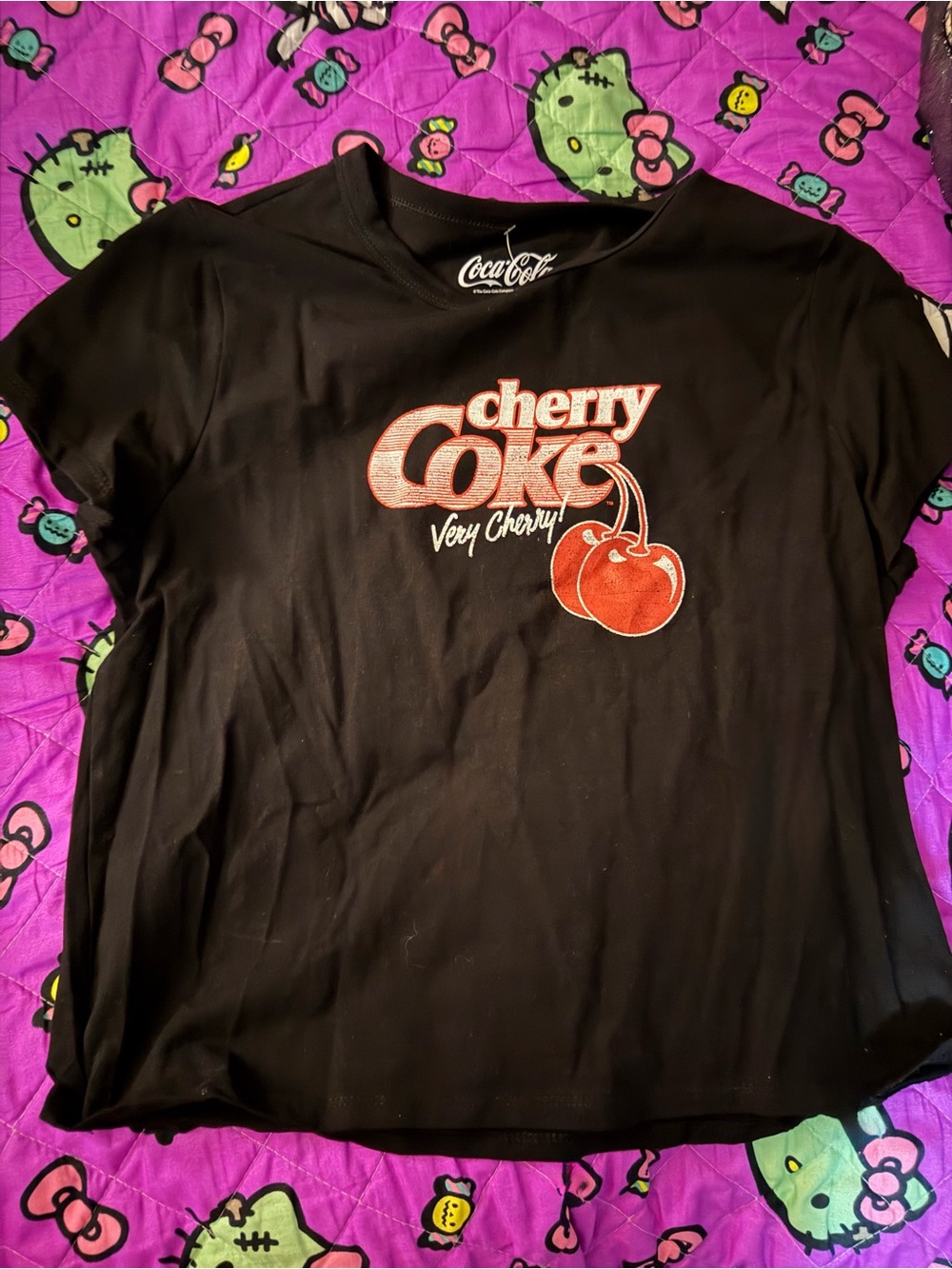 Coca Cola Cherry Coke Black Graphic Tee for junior/women